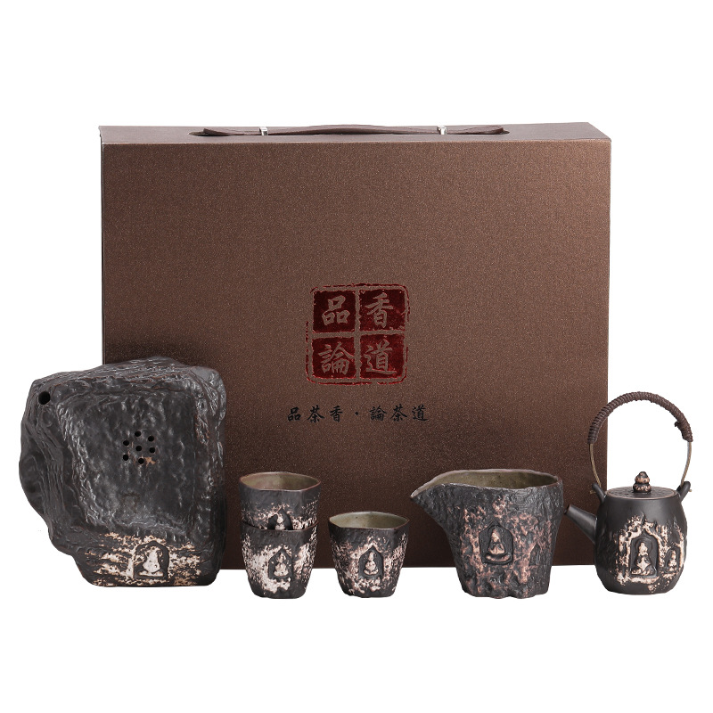 Wabi-Im lặng Điều ước tuyệt vời Đôn Hoàng Bộ thiền tĩnh lặng Bộ trà Kung Fu Bộ trà quà tặng văn phòng gia dụng Bộ hộp quà