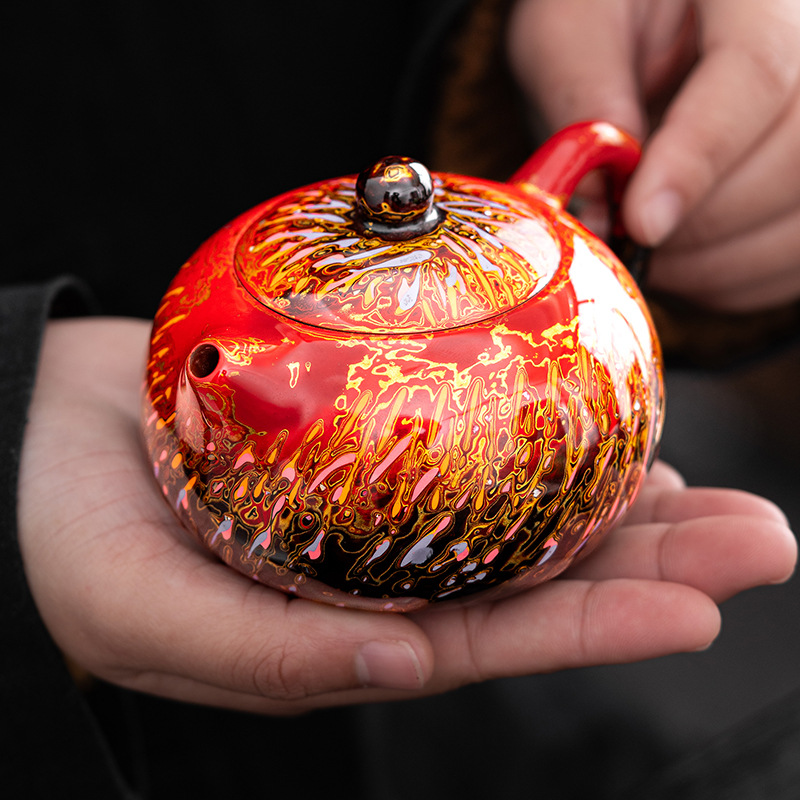 Bộ trà sơn mài Suyuan, ấm trà sơn mài xà cừ, hộp quà tặng ấm trà Xishi thủ công dung tích lớn màu tím cao cấp