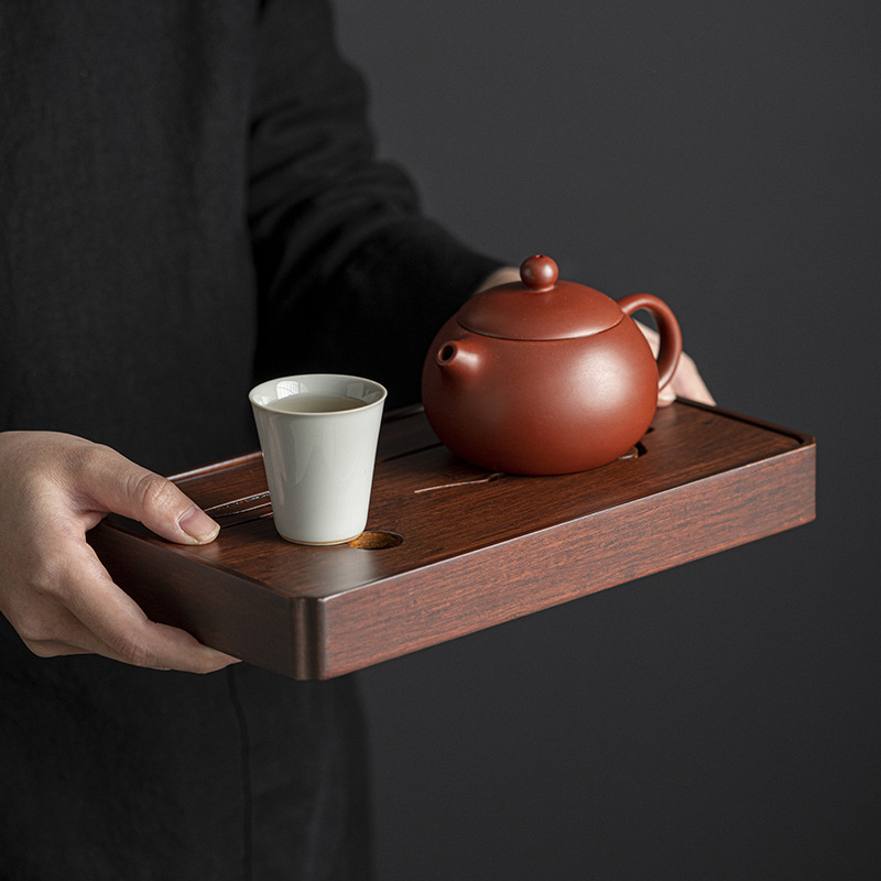 Bán buôn Khăn trà, Khay trà phong cảnh nặng tre, khay trà phong cách cổ điển Thiền nhỏ gia dụng, khay đựng nước, khay đựng trà, Khay đựng ấm