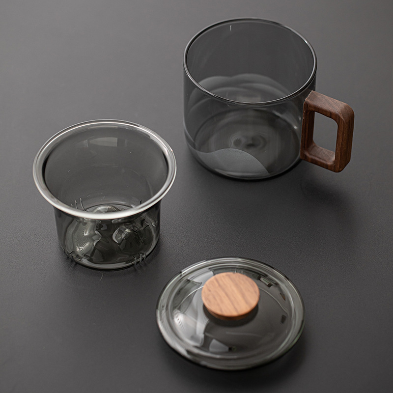 Cốc pha trà núi ngắm cảnh tối giản hiện đại cốc nước thủy tinh borosilicate cốc nước văn phòng gia dụng cốc cốc cốc cốc tách nước trà