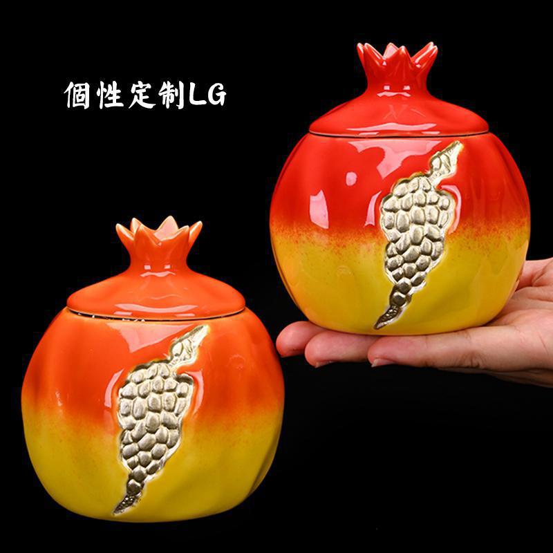 Trà gốm lựu sáng tạo có thể đựng trà kín có thể đóng gói trà có thể hộp trà lưu niệm quà tặng công ty LG