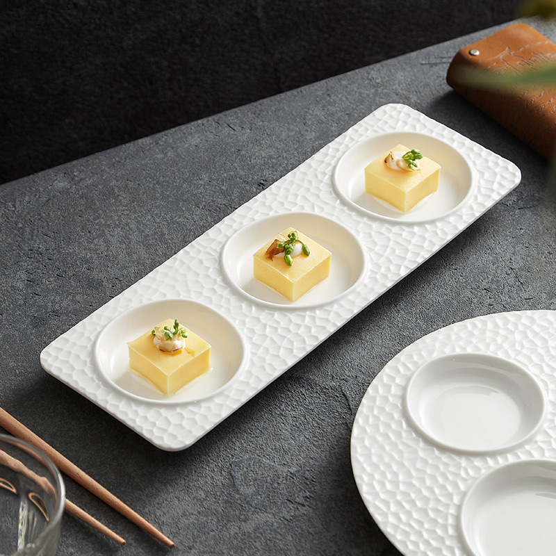 Dehua gốm món tráng miệng đĩa sáng tạo đặc sản nhà hàng khách sạn món khai vị món ăn lạnh đĩa món ăn nhỏ ẩm thực phân tử bộ đồ ăn