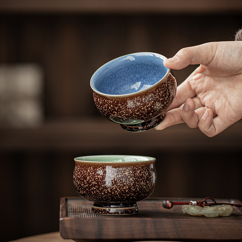 Cốc thiền nấu lò nung cốc trà gốm sứ gia dụng cốc trà cốc chủ nhân cốc trà bộ trà kungfu Trung Quốc hộp quà cốc đơn