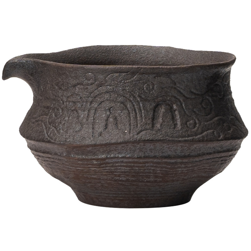 Cốc công tắc màu Bạc Chạm Khắc Đất Sét cũ cốc trà gia dụng dụng cụ chia trà gốm thô Bộ trà Kungfu phụ kiện cốc đồng phục đơn cỡ nhỏ