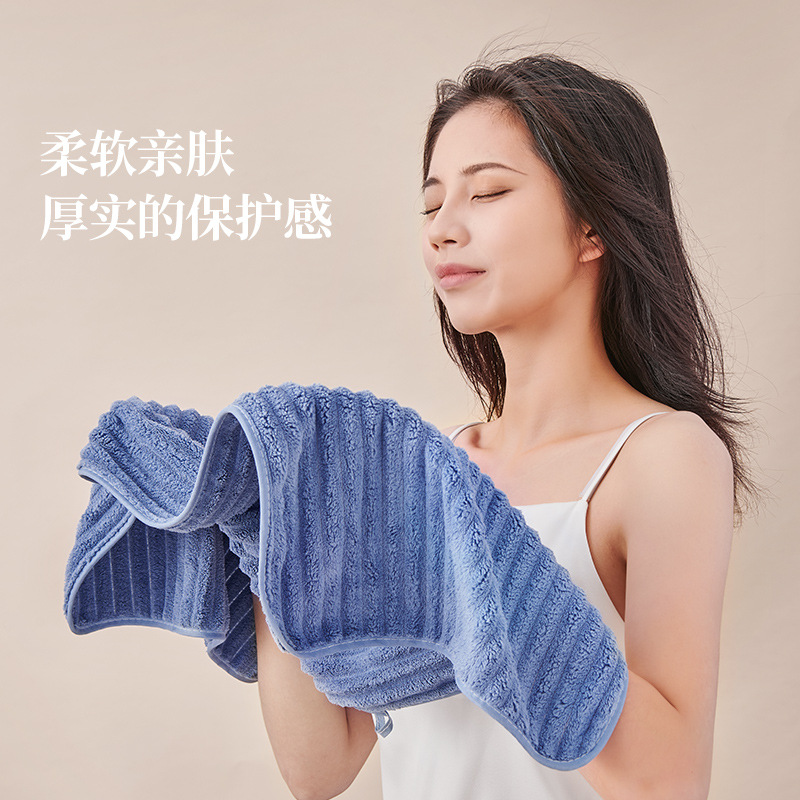 Khăn dày rửa mặt gia dụng thấm nước không rụng lông nhung san hô khăn lau tóc khô cho nam và nữ
