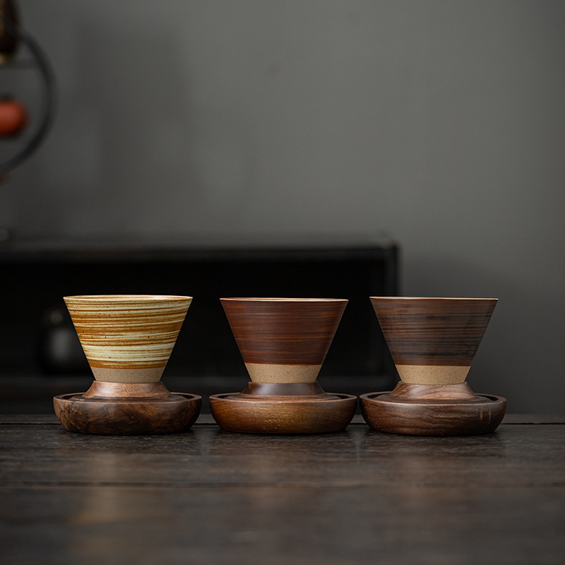 Bộ cốc cà phê latte sáng tạo gốm đơn giản đặc trưng thiết kế retro cảm giác tách trà phong cách instagram thích hợp hoa văn