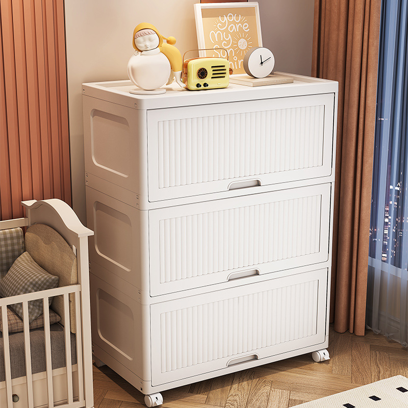 Tủ đựng đồ ăn nhẹ phòng khách gia dụng trong suốt nhiều lớp bằng nhựa kiểu lật chiều rộng 40-70 tủ đựng đồ chơi trẻ em