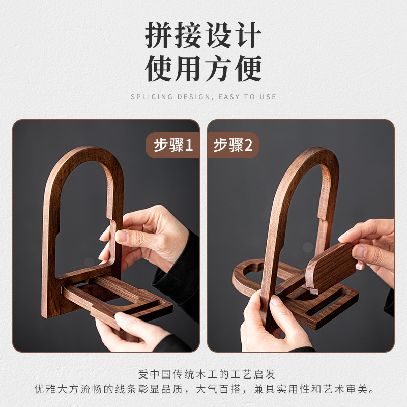 Giá đựng Bánh trà gỗ cẩm lai, bánh trà trắng, Giá đựng bánh trà Pu'er, đồ trang trí, phụ kiện trà đạo Kung Fu