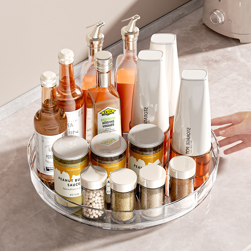Giá đựng gia vị xoay 2025 mặt bàn bếp đa chức năng dầu, muối, nước sốt và giấm, gia vị, hộp đựng đồ