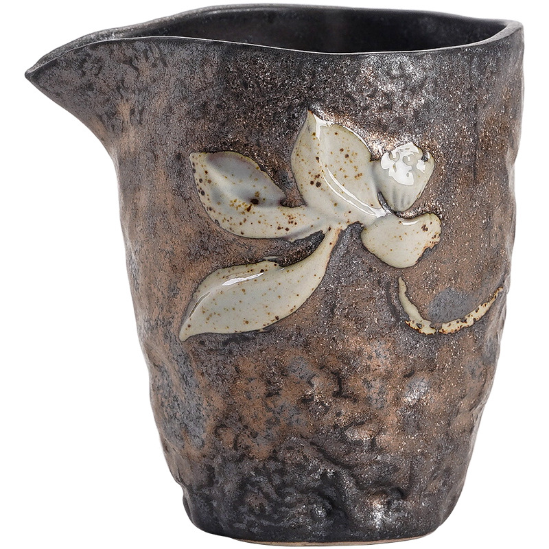 Cốc công thức tráng men bằng sắt mạ vàng kiểu Nhật dụng cụ chia tách trà dụng cụ pha trà Kung Fu gia dụng cổ điển cỡ lớn