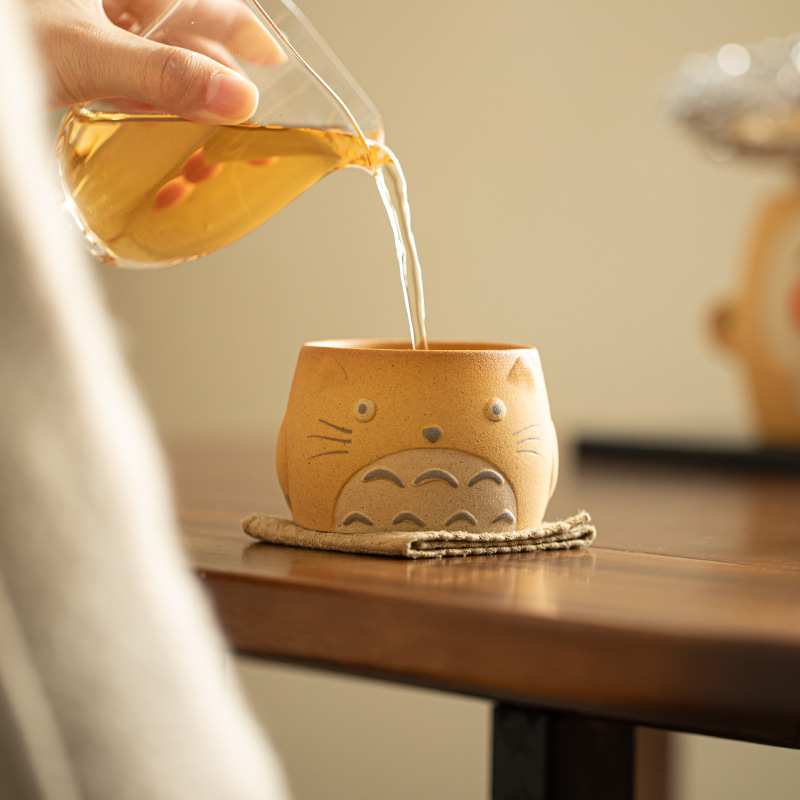 Cốc chủ nhân Totoro sáng tạo gốm sứ phong cách Nhật Bản cốc trà cốc đơn cốc uống trà gia dụng cốc trà cá nhân Cốc Trà Công Phu