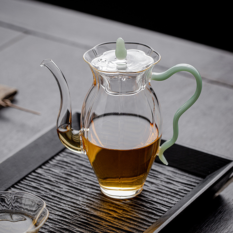 Ấm trà thủy tinh Borosilicat cao chịu nhiệt ấm trà Trà Hoa gia dụng ấm trà Trà Trái Cây trà trà trong suốt Bộ trà Kung Fu