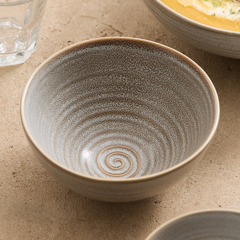 Lò nung biến màu trà ren gốm bát cơm gia dụng Bát xô bát nhà hàng Nhật Bản bát lớn bát súp bát mì Bát salad