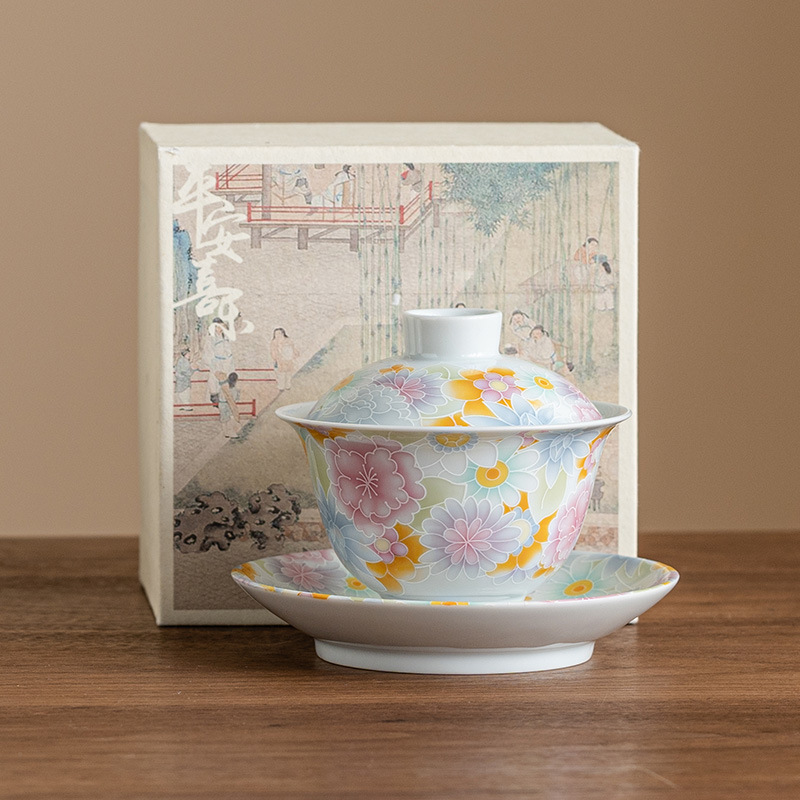 Cốc trà cốc trà cốc trà có nắp cao cấp đơn bát trà gia dụng cỡ lớn bộ trà kungfu