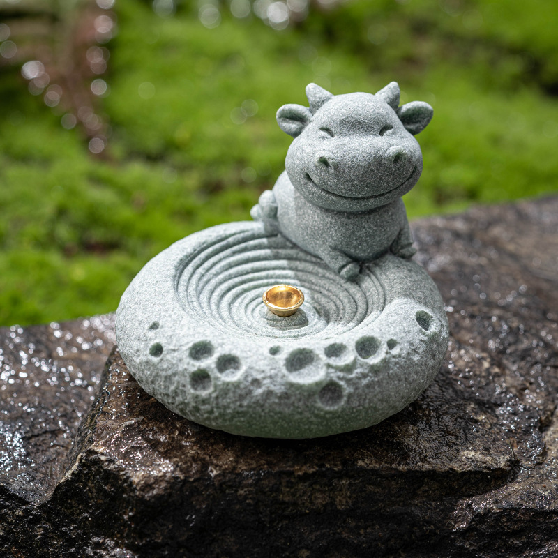 Trang trí trang trí cửa hàng bằng đá sa thạch màu xanh gia súc mười hai hoàng đạo