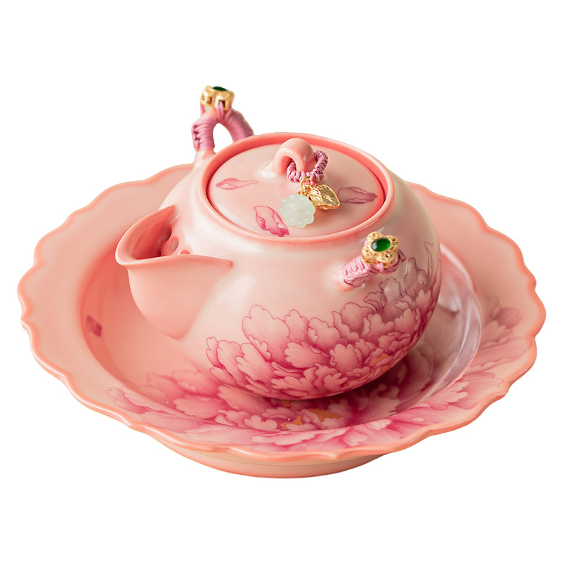 Ấm cầm tay thạch mỡ lợn lò Fenru ấm trà gốm sứ gia dụng ấm đơn dụng cụ pha trà Kung Fu lọc chống bỏng ấm