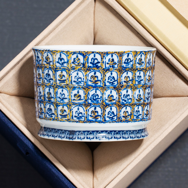 Cốc sứ tráng men cốc Ngàn Phật Rongtian cốc trà cốc chủ cao cấp chuyên dụng cá nhân cốc trà cốc trà bộ trà Kung Fu