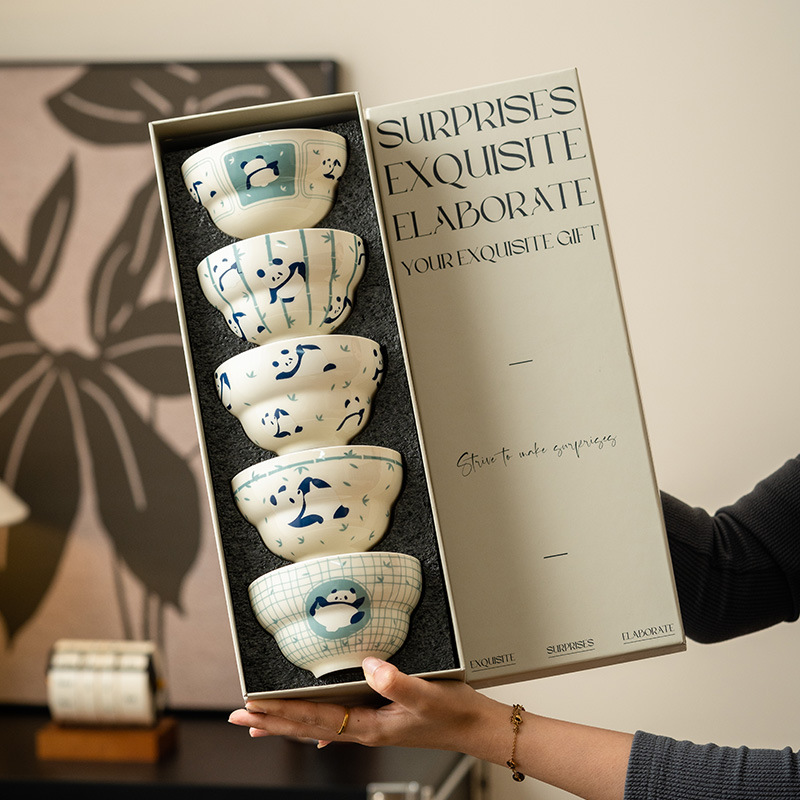 Bát gốm Panda, bát gia dụng, bát sáng tạo cá nhân, bát cơm dễ thương, bát ăn, bát đặc biệt đẹp