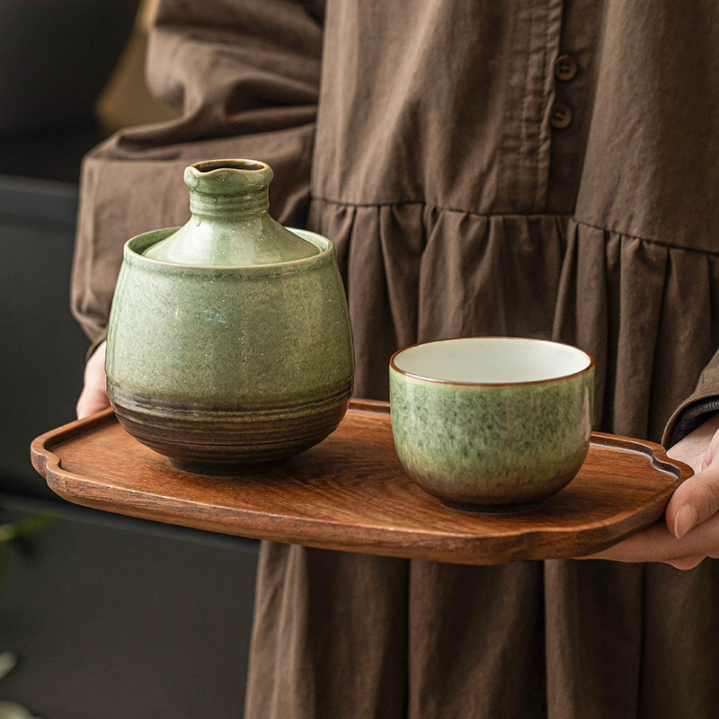 Đồ hâm rượu bằng gốm biến đổi lò nung bầu trời đầy sao màu xanh lá cây bình đun rượu nóng bình đun rượu gia dụng bình đun rượu