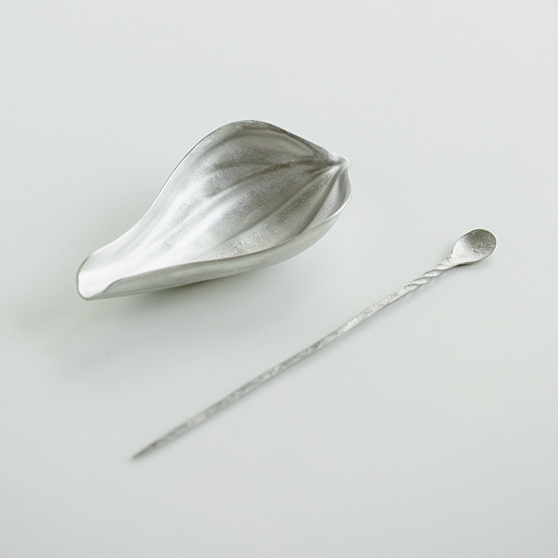 Dụng cụ đánh thức trà cánh sen thiếc Cổ Đại Daantang, thìa trà sáng tạo, dụng cụ tách trà, Phụ Kiện Bộ trà, Bộ 2 món