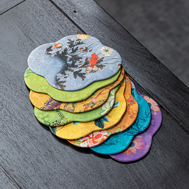 Tấm lót bong bóng khô Thu hải đường Da'antang Tấm lót cách nhiệt hai mặt phong cách Thiền Trung Quốc mới