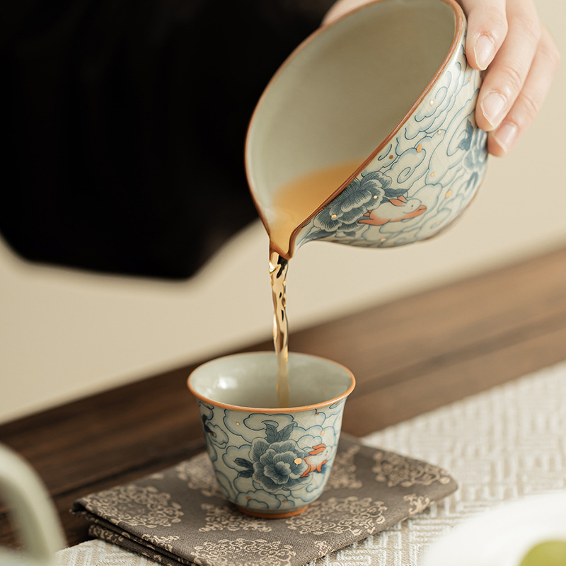Giả Song Ru Lò Xiangyunrui Thỏ Cốc chủ Cốc nếm trà Bộ trà gốm sứ có thể dùng trong gia đình Cốc nhỏ uống trà