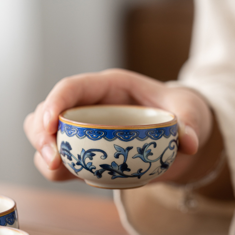 Cốc thiền sen bọc lò Ru vàng cốc trà dụng cụ trà công phu gia dụng cốc uống trà cốc chủ nhân chuyên dụng cá nhân