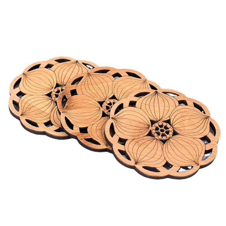 Bán buôn đế lót ly tre, thảm lót ly trà đạo gia dụng, khay trà tre, bộ trà đạo kungfu bằng tre dùng cho văn phòng.