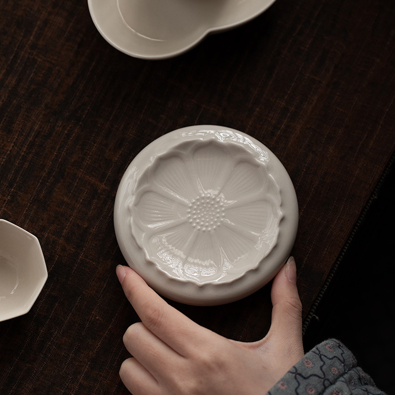 Khung nắp nắp nắp nắp nắp nắp bát sứ cổ điển gốm sứ gia dụng kiểu Trung Quốc đơn giản mẫu mới phụ kiện trà đạo