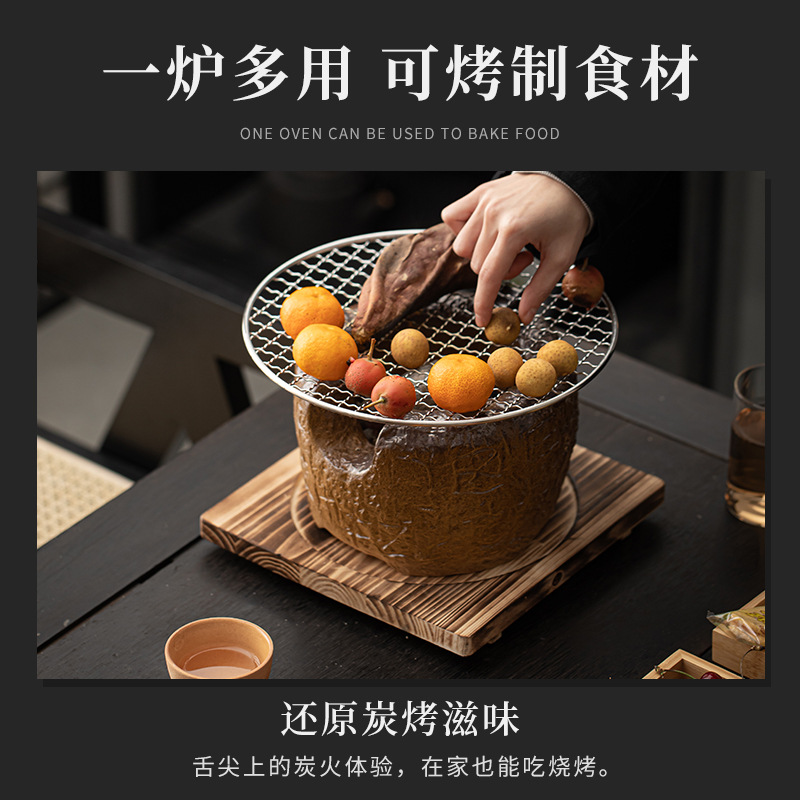 Nấu trà trong lò, bếp than đốt lửa, bếp than đốt, gốm thô, xà nâng bên, nồi đất nung, nhiệt độ nước, bếp than nấu trà, Bộ pha trà