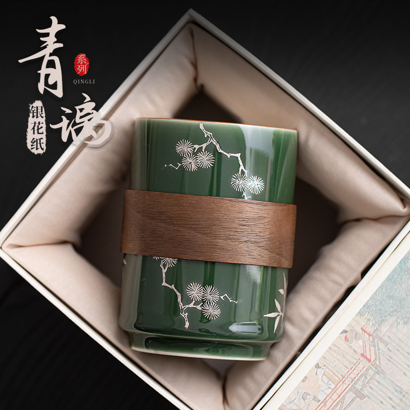 Ba người bạn của tuổi Hán, cốc thủy tinh xanh, cốc coca, cốc pha trà văn phòng, cốc uống nước dung tích lớn