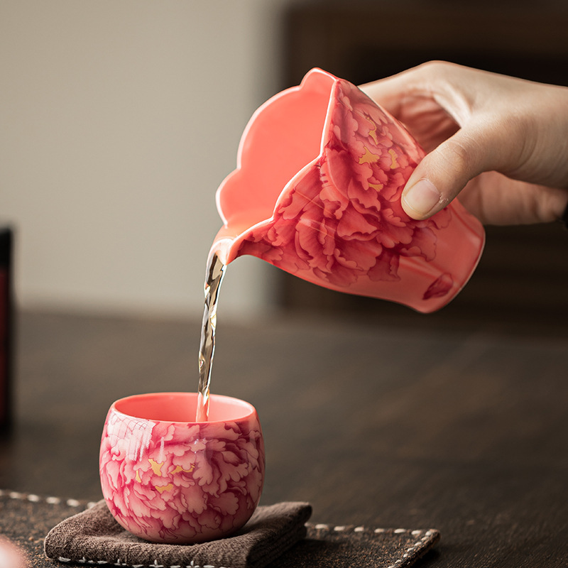 Bột thạch mỡ lợn, cốc Ru Gongdao, phụ kiện trà đạo màu quốc gia, cốc công cộng, dụng cụ chia trà gốm sứ, trà không nóng gia dụng