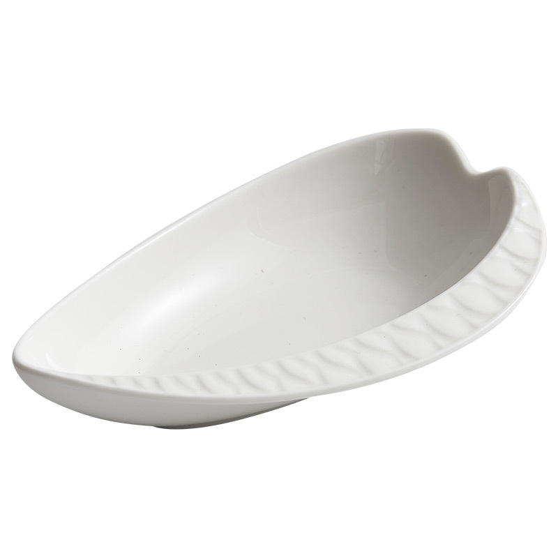 Đĩa nhúng gốm sứ trắng, đĩa gia vị, đĩa không đều sang trọng và cao cấp, đĩa đựng thức ăn, đĩa sâu gia dụng, đĩa hương vị