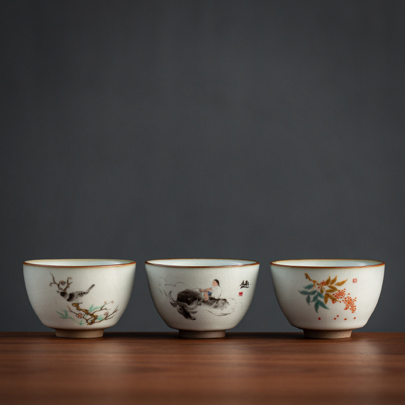 Chén trà lò nung lốp sắt, cốc chủ, bộ trà Kung Fu, cốc đơn, cốc uống trà cỡ lớn, cốc trà gốm sứ có thể mở được