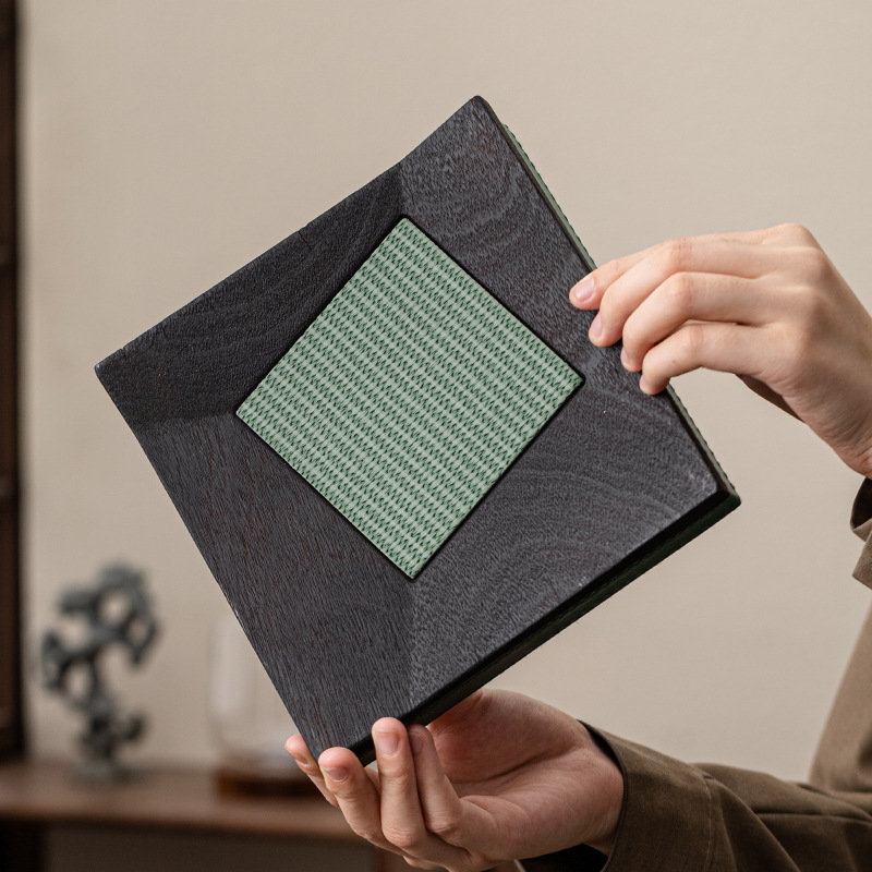 Bàn trà gỗ nhỏ bằng gỗ sáp trắng nướng than cổ điển kiểu mới Khay trà pha khô khay thủ công khay pha khô bằng gỗ