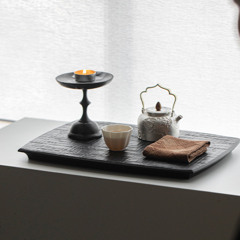 Khay trà gỗ anh đào thủ công kiểu Nhật, bàn trà gỗ đơn giản, ấm trà Zen phong cách wabi-sabi, bán buôn từ nhà máy