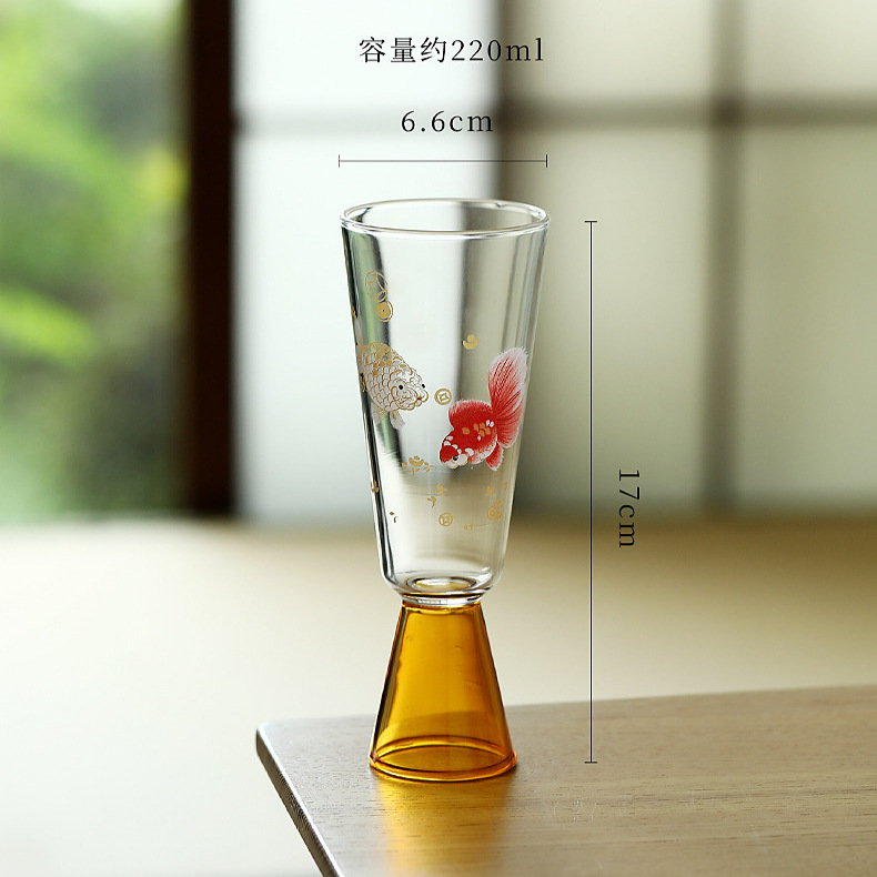 Cốc nếm trà xanh thủy tinh chịu nhiệt, bộ trà Kung Fu, cốc cao cấp, cốc trà lớn.