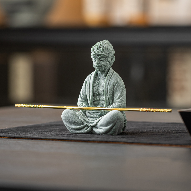 Đồ trang trí sáng tạo Monkey King bằng đá xanh