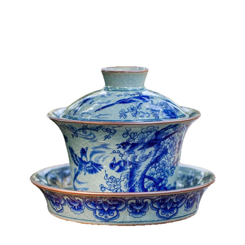 Xishang Eyebrow Sancai Gail Single Kung Fu Bộ ấm trà đất sét cũ Mở miếng Trung Quốc Đồ pha trà cổ Trung Quốc Bán buôn bát trà