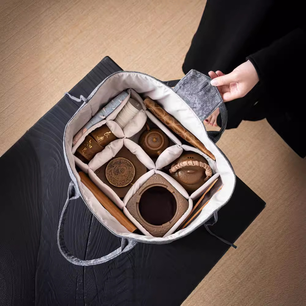 Túi đựng trà du lịch cỡ lớn xách tay xách tay ngoài trời túi đựng trà túi đựng đồ gia dụng