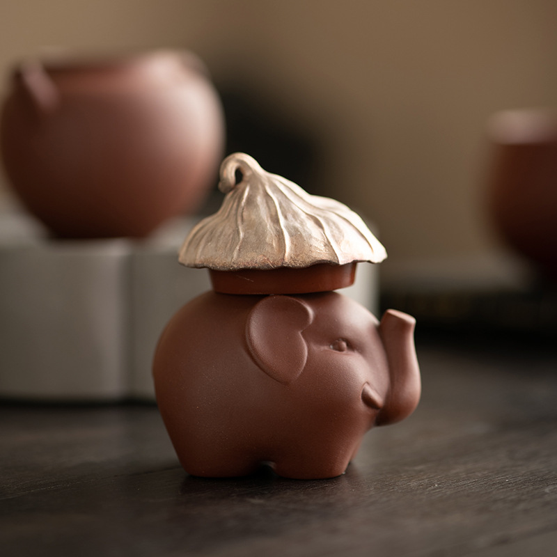 Tượng voi trà thú cưng dành cho phụ kiện trà đạo, điêu khắc sáng tạo Yixing voi tốt lành.