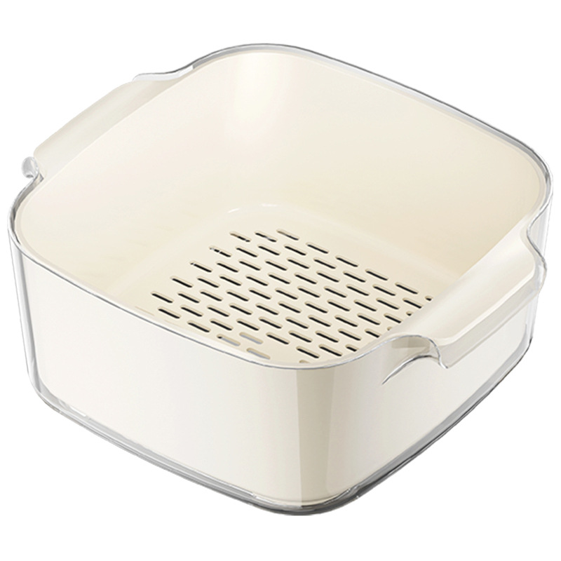 Chậu rửa rau hai tầng giỏ thoát nước Bếp gia dụng Khay đựng trái cây nhựa lọc nước giỏ đựng rau rửa giỏ đựng rau rửa trái cây