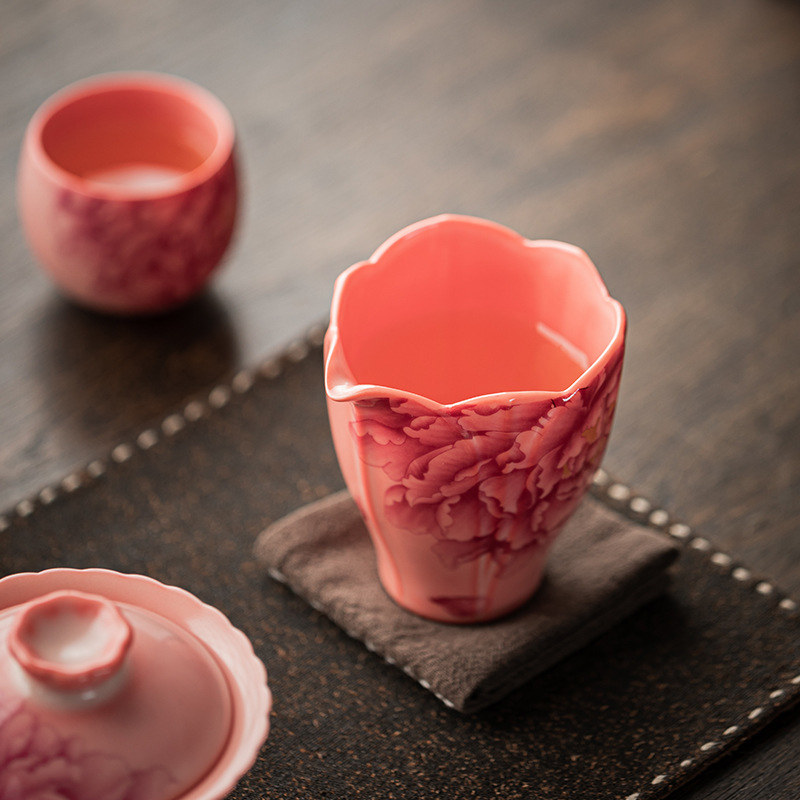 Bột thạch mỡ lợn, cốc Ru Gongdao, phụ kiện trà đạo màu quốc gia, cốc công cộng, dụng cụ chia trà gốm sứ, trà không nóng gia dụng