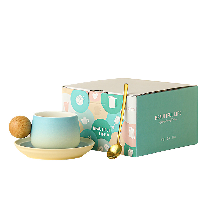 Cốc cà phê thích hợp sáng tạo cốc gốm có đĩa cốc nước đơn giản giá trị cao bộ quà tặng văn phòng cặp đôi