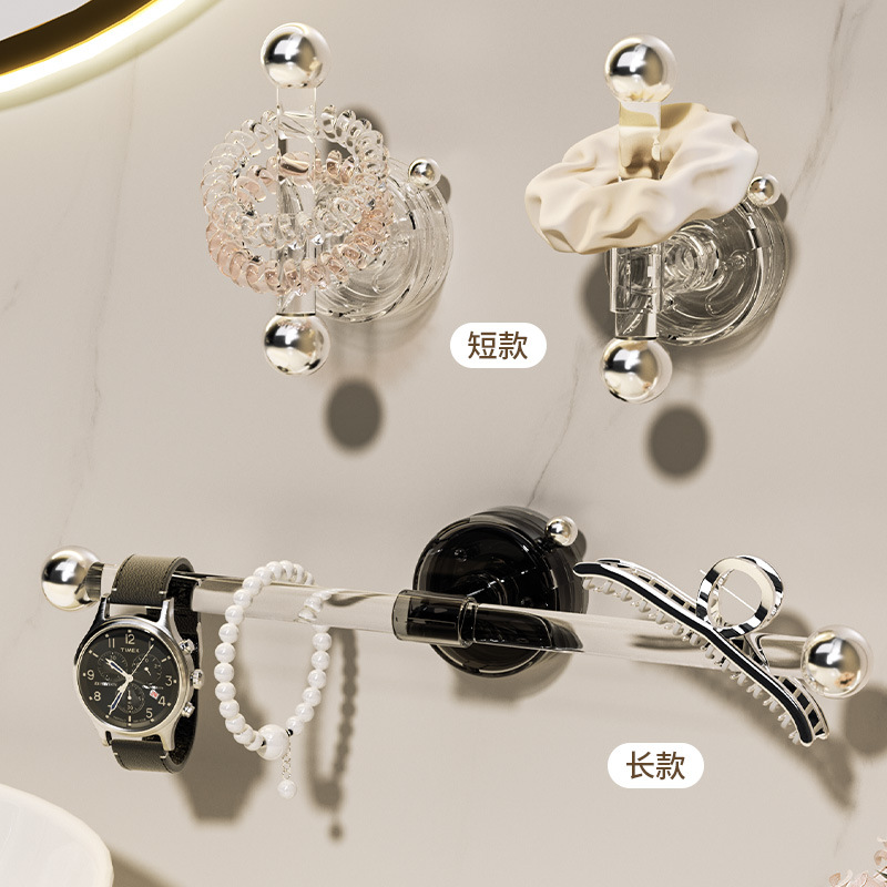 Móc treo dây đầu cốc hút giá để đồ không đục lỗ vòng tóc dây chun phụ kiện tóc móc treo phòng tắm rửa mặt giá để đồ dây đeo cổ tay