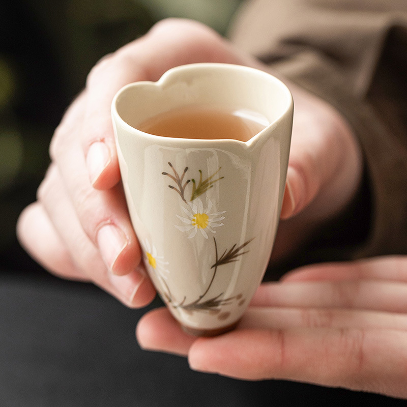 Vẽ tay Juyun Wenxiang Chén trà gốm sứ gia dụng Cốc uống trà Bộ trà Kung Fu Chủ nhân Cốc đơn Cốc trà nữ
