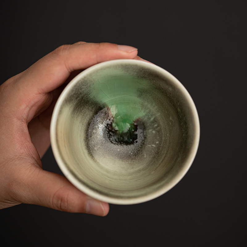 Cốc trà tráng men nung củi cốc trà gốm sứ cốc chủ nhân cổ điển kiểu Nhật cốc trà Bộ trà Kungfu gia dụng cốc đơn