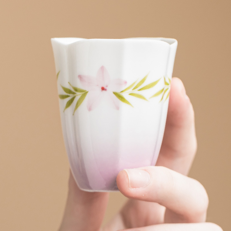 Cốc trà gốm sứ màu tím gradient cực kỳ đơn vị cốc đựng hương thơm cốc chủ nhân cốc cao cấp dành riêng cho cá nhân