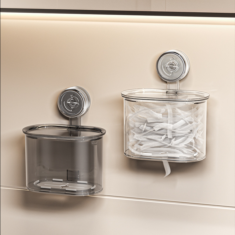 Cốc hút bọc màng bám hộp đựng đồ dùng gia đình bếp treo tường hộp đựng đồ dùng một lần có thể tháo rời