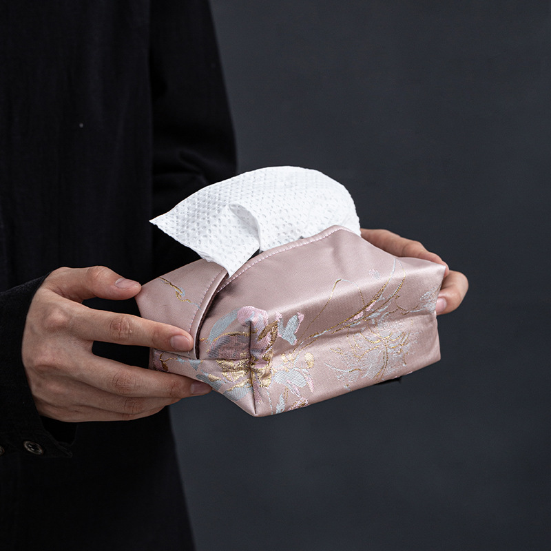 Hộp đựng khăn giấy thổ cẩm thủ công Hộp đựng giấy sang trọng để bàn kiểu Trung Quốc Hộp đựng giấy sang trọng Hộp đựng khăn giấy hình hạc phòng trà B & B